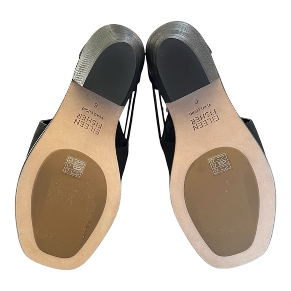 Eileen Fisher Alfie Black Suede Open Toe Slip On Sandal Block Heel Size 6 NWOT - Picture 8 of 8